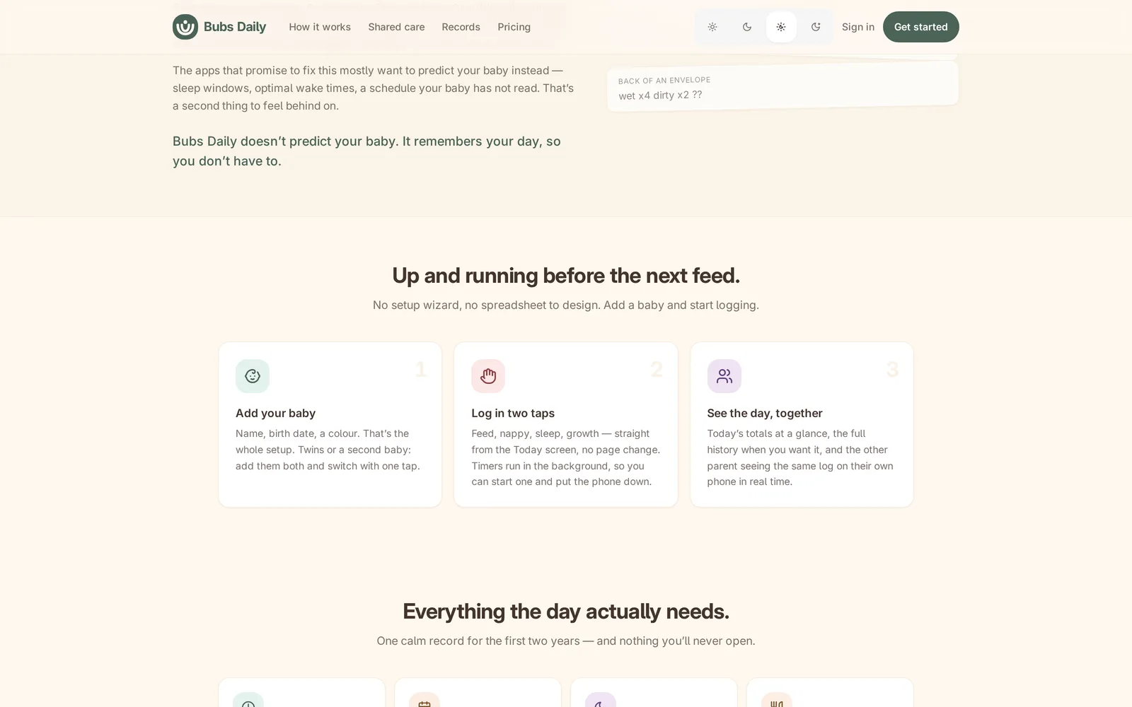 Bubs Daily features