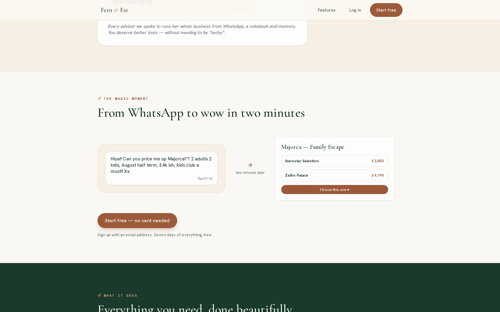 Fern & Far features